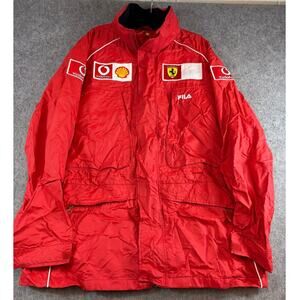 VINTAGE FILA Ferrari F1 Racing Jacket Mens XL Red Vodafone Shell 90s Full Zip